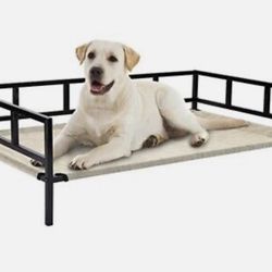 Metal Elevated Dog Bed, Cooling Raised Pet Cot with Chew Proof and Washable Mesh Thumbnail