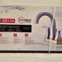Portwood 4 in. Centerset 2-Handle Bathroom Faucet in SpotShield Brushed Nickel
