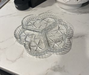 Vintage crystal divided dish