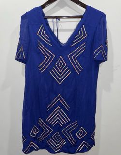 Never Worn French Connection Blue Sequin Mini Dress size 0