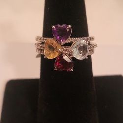   Genuine Gemstone Stacking Rings