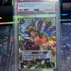One Piece TCG LUFFY SEC, PSA 10