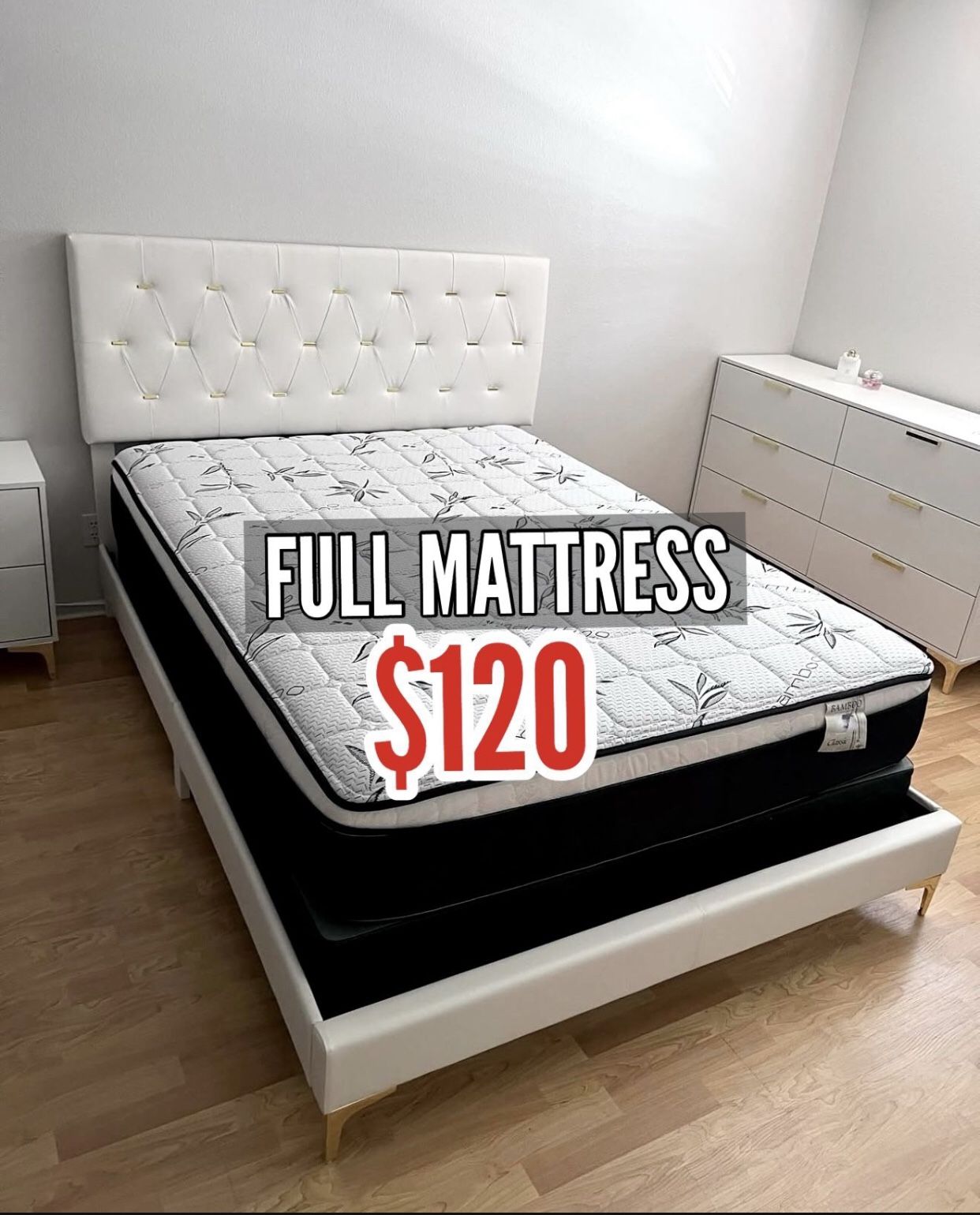 Full Size Pillow Top Bamboo Brand Mattress New