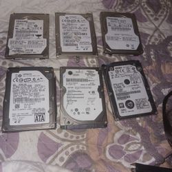 Lot Of 6 Hard Drives Toshiba Hitachi Seagate