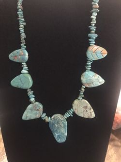 Turquoise & Silver Necklace #396