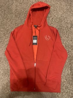 brand new never worn red/orange true religion jacket