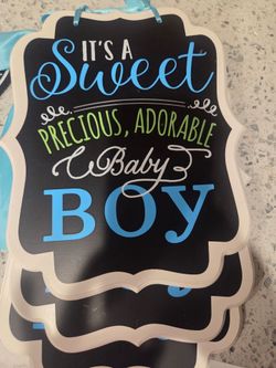 Baby shower wooden signs