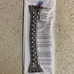 POSH TECH  Pearl Silver Elegant 42/44mm Apple Watch 1/2/3/4 Band