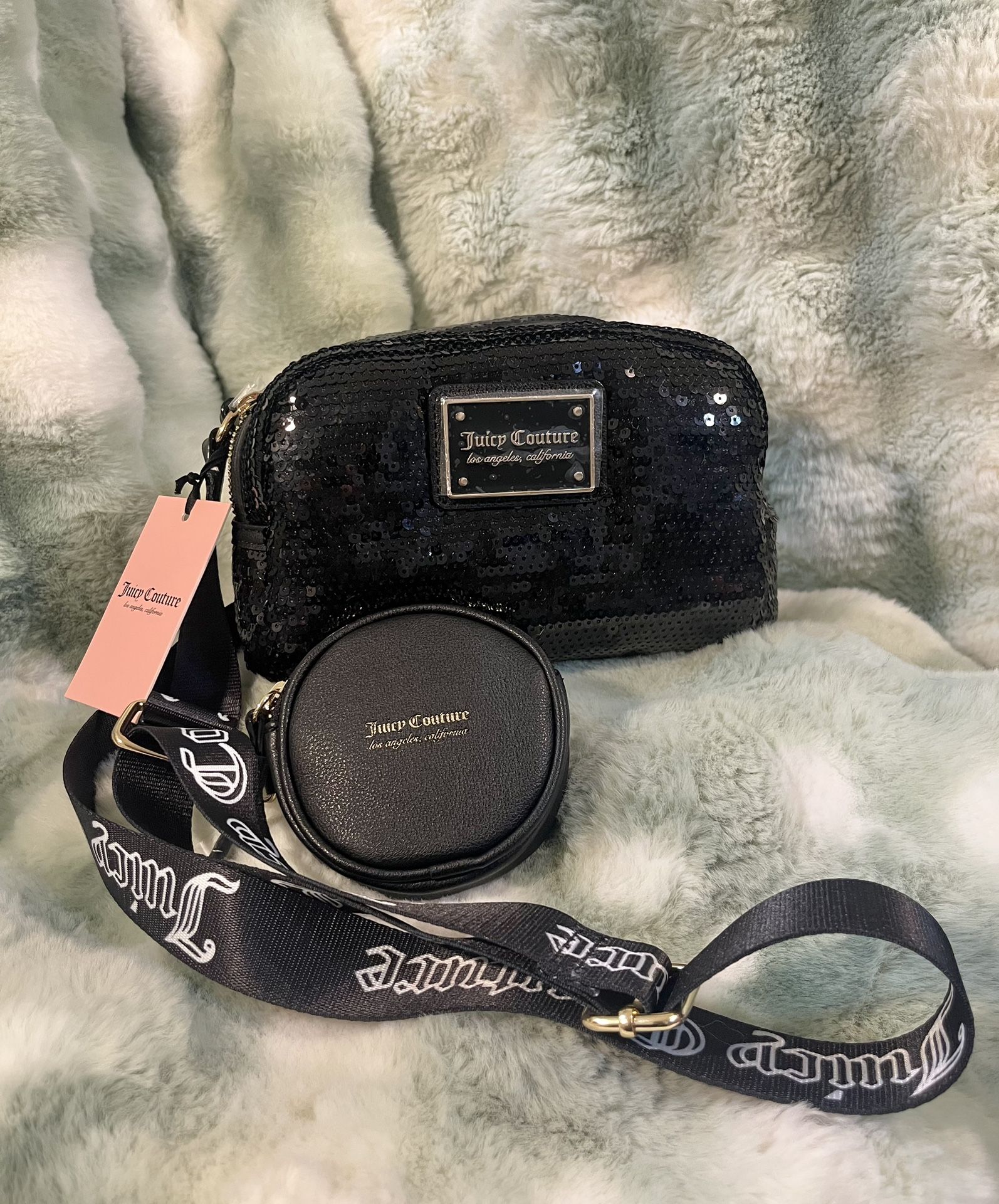 Juicy Couture- Black Sequin Purse With Coin Purse