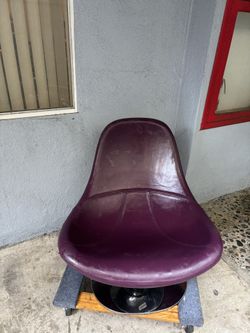 One Vintage Ikea Tirup leather swivel egg chair, mid-century