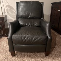 Charcoal  Top Grain Leather Recliner