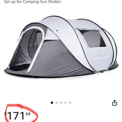 Tent Automatic Pop-Up Tents 3-4 Person, Dome Waterproof Sun Shelter, Backpacking Tent with Removable Rainfly, Quick Set up for Camping Sun Shelter