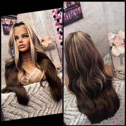 Human Hair Blended Lace Front Wig 