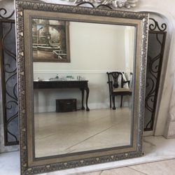 MIRROR. 35.5”x 29.5. Hangs vertically and horizontally. Antique, Hanging Mirror, Wall Mirror. Light Fixture. LIKE NEW CONDITION.