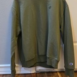 Champion: Men's Large Fleece Logo Sweatshirt-Green. GOOD CONDITION!