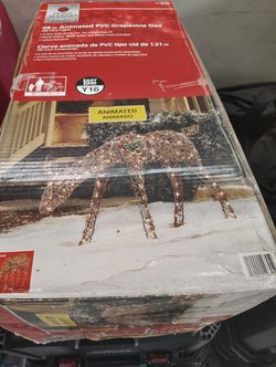 NEW Animated 48" Grapevine Doe Deer 200 Clear Lights Indoor Outdoor 