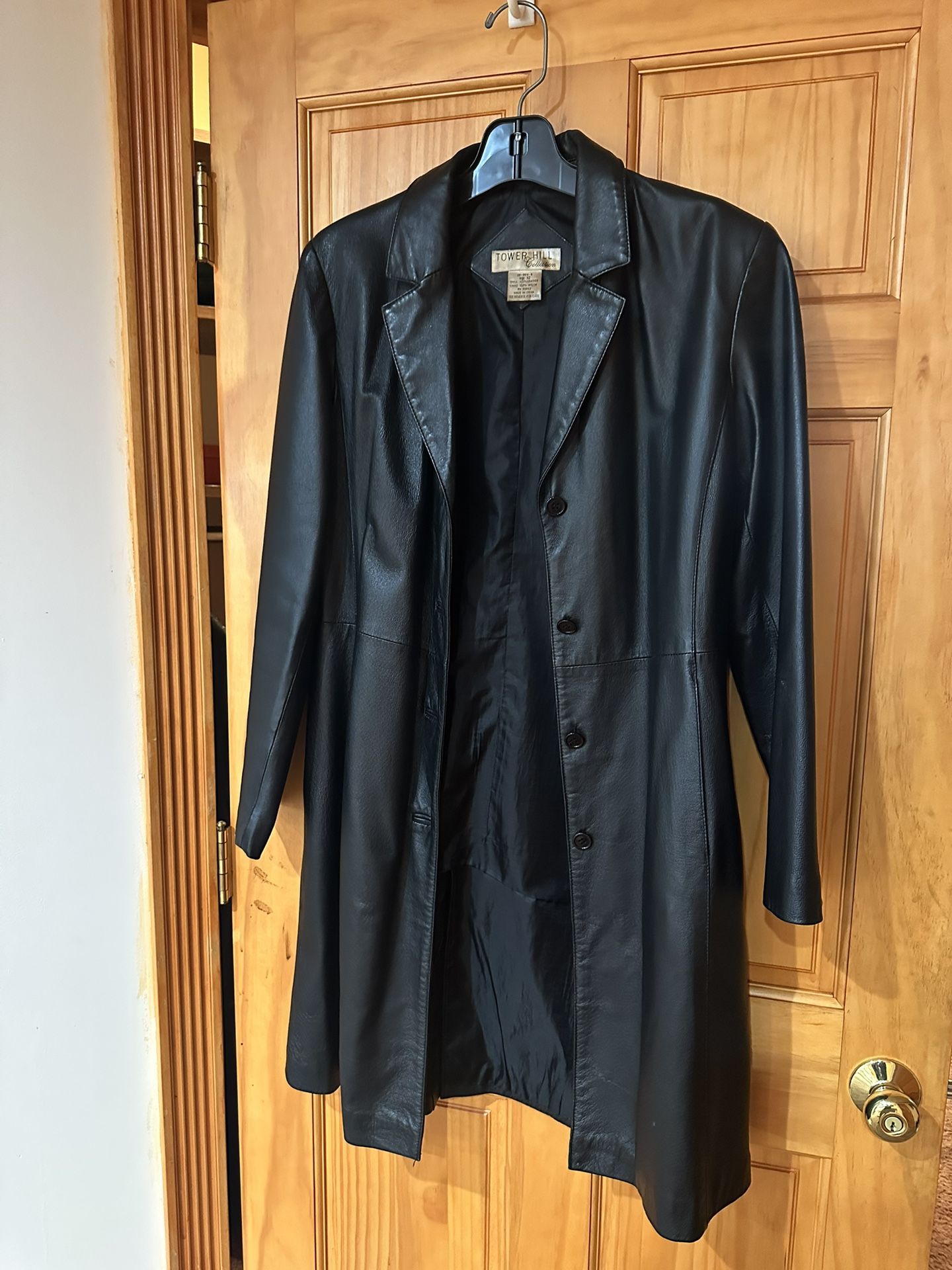 Tower Hill Collection Black Leather Coat