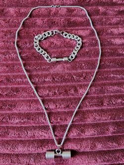 Dumbbell Necklace & Bracelet