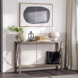 Entryway Table With Open Shelf Storage