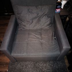 Grey Pullout Lounge Chair 