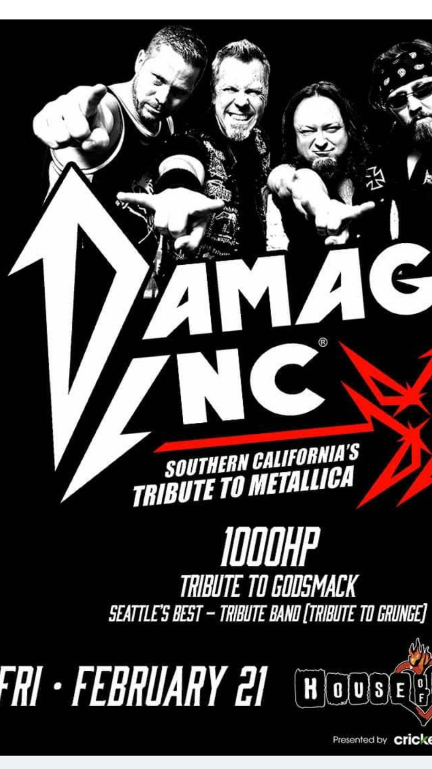 Damage Inc Concert Fri, 21, 2020