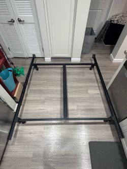 Queen Metal Bed Frame Folding Platform w/ Wheels