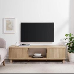 Modern Fluted Wood 2 Door TV Stand for TVs up to 65"(New In A Box)