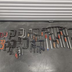 Large Assortment Of Woodworking Clamps 