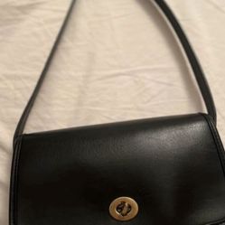 Brandy Melville Black Shoulder Bag - Y2K Style with Gold Hardware
