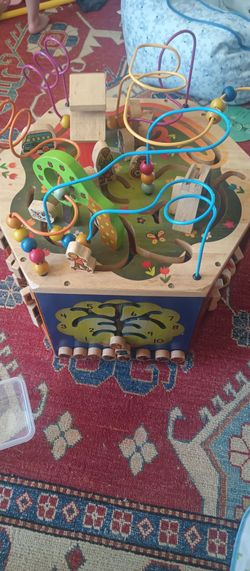 Wooden activity cube