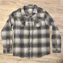 Hurley Men's Long Sleeve Flannel Button Up Shirt Size M