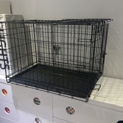 Dog Crate Double Door For Medium Dog Up To 35 Lbs 