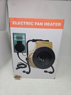 Electric Fan Heater 30-1500 W Stainless Yellow  Color 120V AC