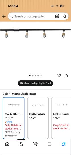 New track light Matte Black Brass 4-Head Track Lighting Bar