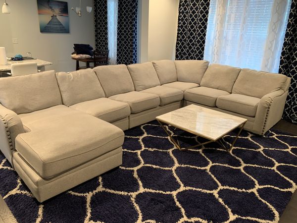 Ashley Luxora 5 Piece Sectional Couch With Chaise For Sale ...