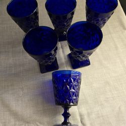 Vintage Colbalt Blue Glasses 
