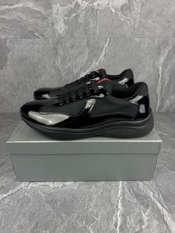Patent leather and technical fabric Prada America's Cup men sneakers
