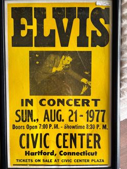 Elvis Presley 1977 Concert Poster Framed