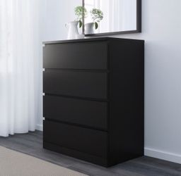 Beautiful IKEA MALM 4-Drawer Dresser Black-Brown