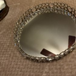 Beautiful Crystal And Metal Vanity Try Mirror 