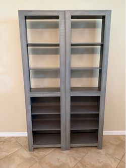 Grey Open Bookshelf Set