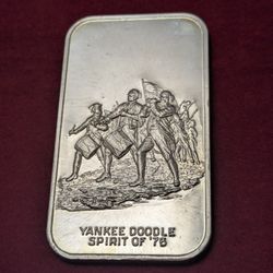 Silver .999 Bar 1oz. Yankee Doodle Spirit Of '76 Vintage 