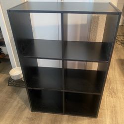 Black 6 Cubby Bin 
