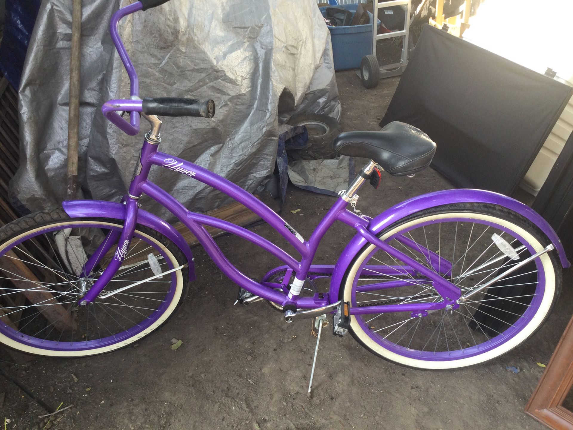 Purple Beach Cruiser Bike