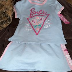 Girls Barbie skort set 4t nwt