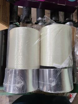 WOD HXT HEXAYURT Tape Bundle For Burning Man 6" In. X 60 Yds. Bi-Filament Tape + 3" In. X 50 Yds. Aluminum Foil Tape (2 Rolls Each) For Shelter And Te