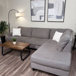 Living Spaces Gray Sectional Couch DELIVERY WITHIN A WEEK