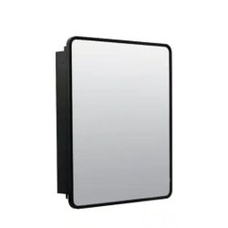 Glacier Bay
24 in. W x 30 in. H Rounded Corner Rectangular Matte Black Medicine Cabinet with Mirror