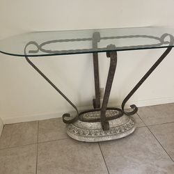 Vintage Glass Console Table - $20