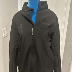Women’s Small Black Full-Zip Softshell Jacket – Taco Bell Team Logo (Front + Large Back) w/ Zip Pockets